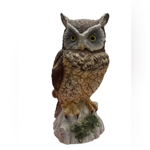 Andrea By Sadek Horned Owl Porcelain Collectible Figurine - Picture 1 of 6